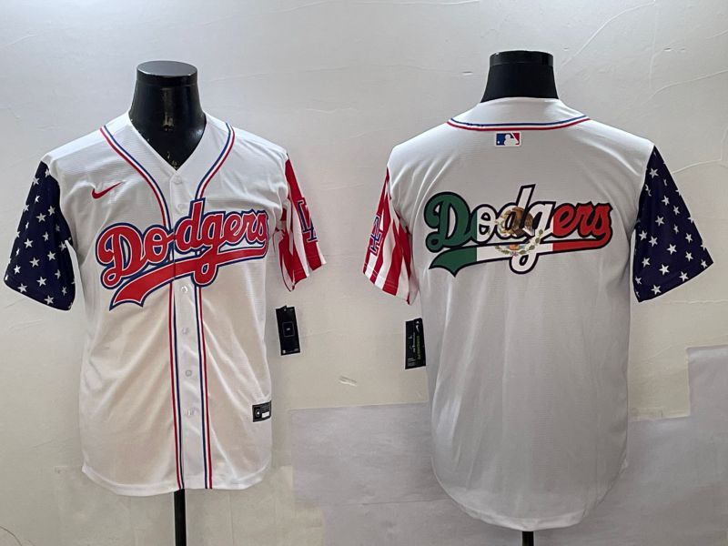 Men Los Angeles Dodgers Blank White a generation of national flags Joint name 2025 Nike MLB Jersey style 7